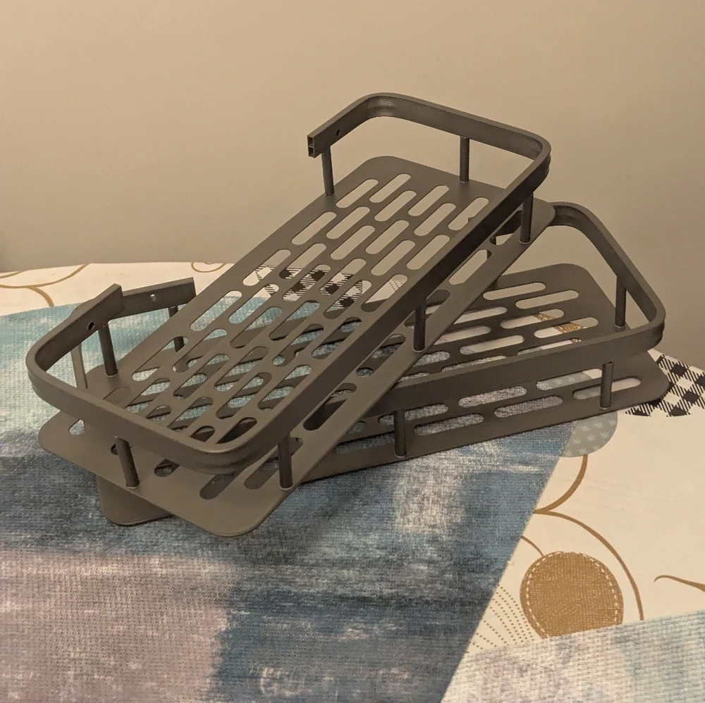 Gray Metal Bathroom Shelf